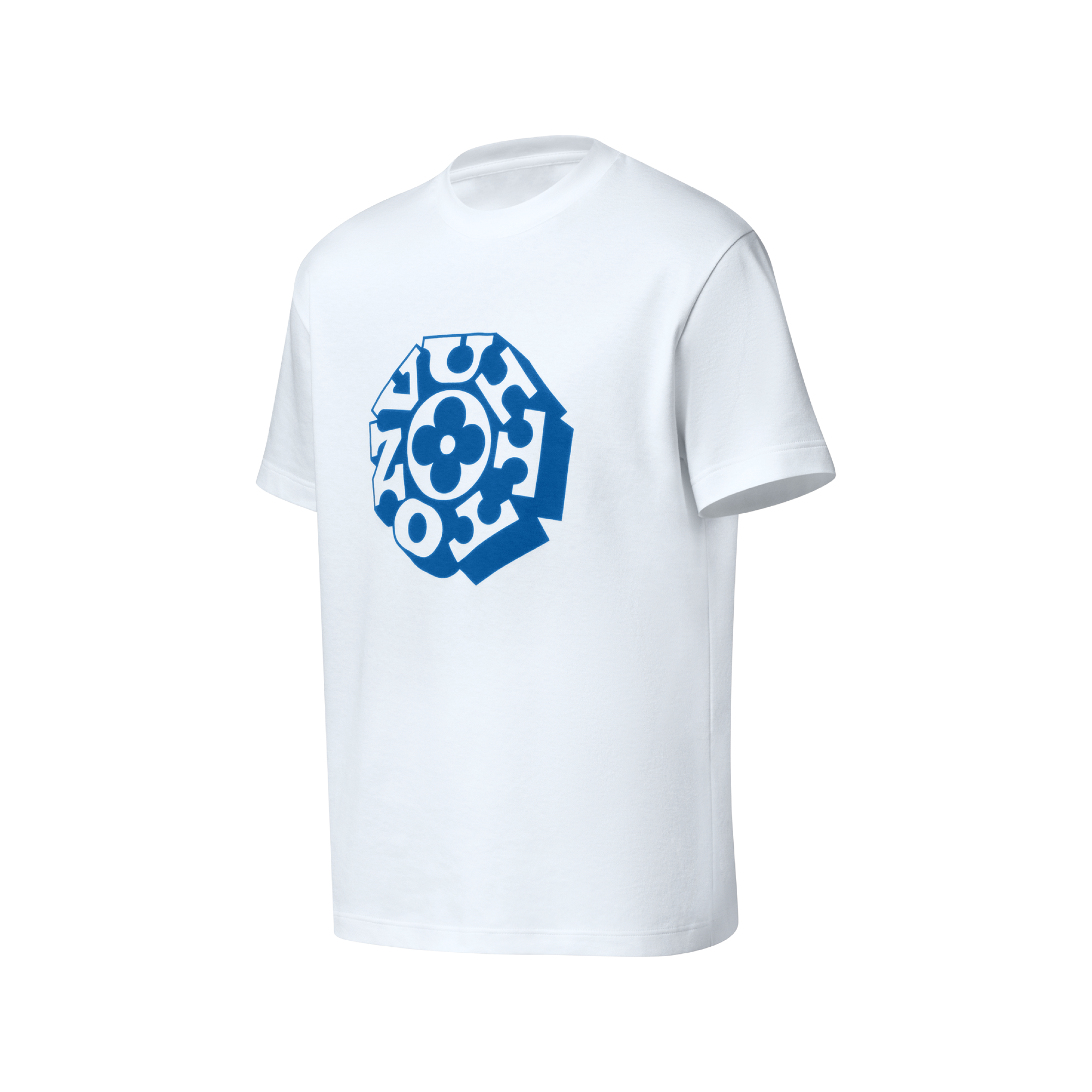 Louis Vuitton Tシャツ Lサイズ ホワイト/ブルー Printed Signature T-Shirt - Ready-to-Wear | LOUIS VUITTON